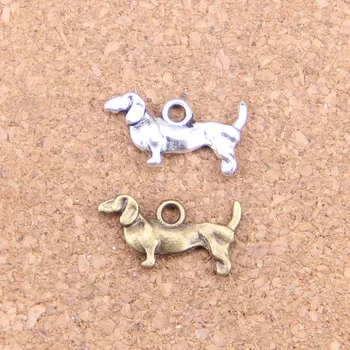 152шт Подвески собака 10x18 мм Антикварные Подвески, Старинные Тибетские Серебряные Ювелирные Изделия, Сделай сам для браслета ожерелья