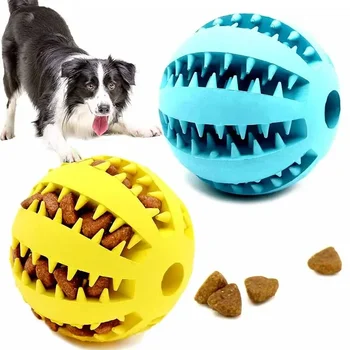 игрушки для собак из натурального каучука 5 см, игрушки для жевания собак, мяч для чистки зубов, очень прочный интерактивный эластичный мяч для товаров для домашних животных