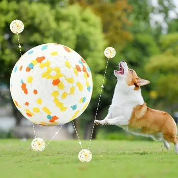 Игрушка Для Домашних Собак чистый Мяч Легкая Жевательная Резина супер Высокая Эластичная Устойчивость К Укусу Интерактивные Метательные Летающие Игрушки для Собак Pet