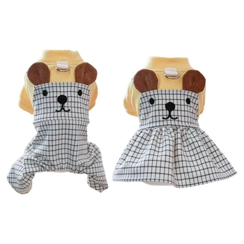 Весенняя Мультяшная юбка для пары собак с украшениями в виде тягового кольца Для Выгула собаки-Кролика на открытом воздухе Универсальный комбинезон Легкий 090C