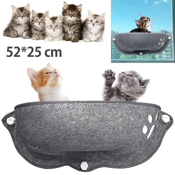 2023 Гамак для кошачьего окна С прочными присосками Подвесная Спальная кровать для котенка для домашних животных Стеклянная Присоска Войлочный наполнитель для кошачьего туалета