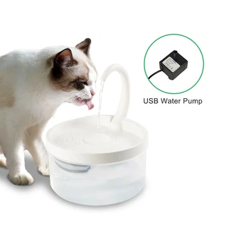 Водяной фонтан для кошек со светодиодной подсветкой с питанием от USB, автоматический диспенсер для воды в форме Лебединой шеи, 2Л, Диспенсер для домашних животных, Фильтры для питья домашних животных, Кормушка