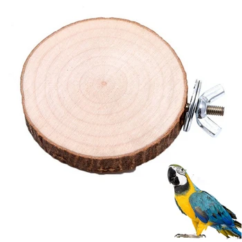 Платформа для птичьей клетки с попугаем длиной 7-9 см, круглая деревянная подставка для игрушки для отдыха птиц-шиншилл и белок