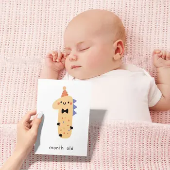 1 комплект из 12 шт. цифровой мультяшной открытки с рисунком месяца, реквизита для фотосъемки новорожденного ребенка, памятной открытки для фотосъемки, детских предметов, babysbaby photography pro