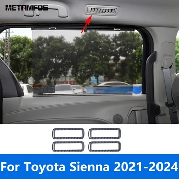 Для Toyota Sienna 2021-2023 2024 Карбоновое волокно Крыша заднего сиденья Кондиционер Вентиляционное отверстие переменного тока Крышка Отделка Аксессуары Для стайлинга автомобилей